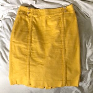 Ann Taylor Loft yellow pencil skirt 2